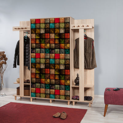 Mobile per ingresso alto moderno in legno con appendiabiti cm 180x36x194h - vari colori