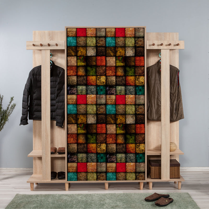 Mobile per ingresso alto moderno in legno con appendiabiti cm 180x36x194h - vari colori