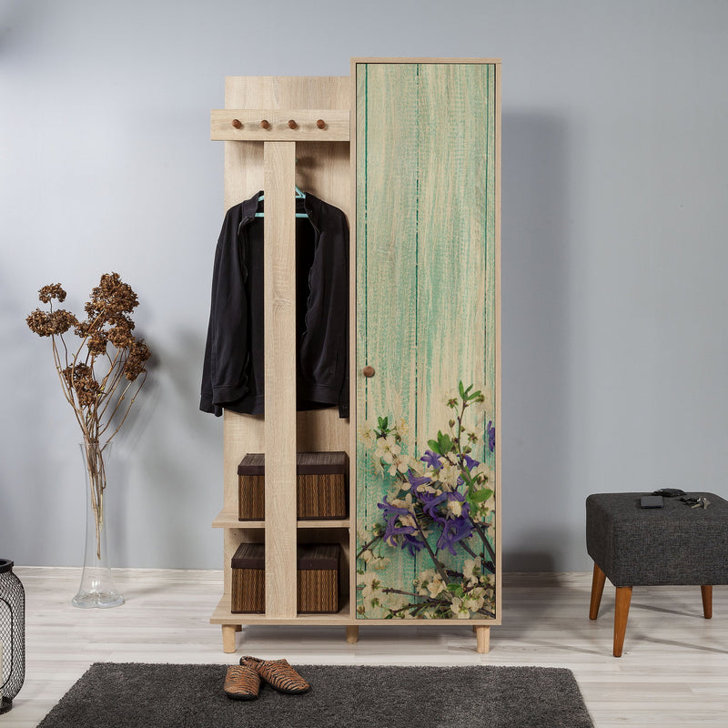 Mobile per ingresso in stile moderno in legno con, disponibile in 6 fantasie. Composto da un&