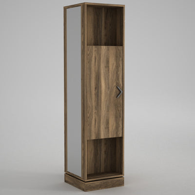 Mobile ingresso girevole in legno con specchio e appendiabiti cm 45x45x180h