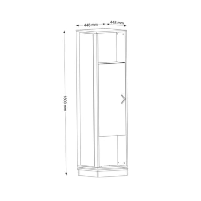 Mobile ingresso girevole in legno con specchio e appendiabiti cm 45x45x180h