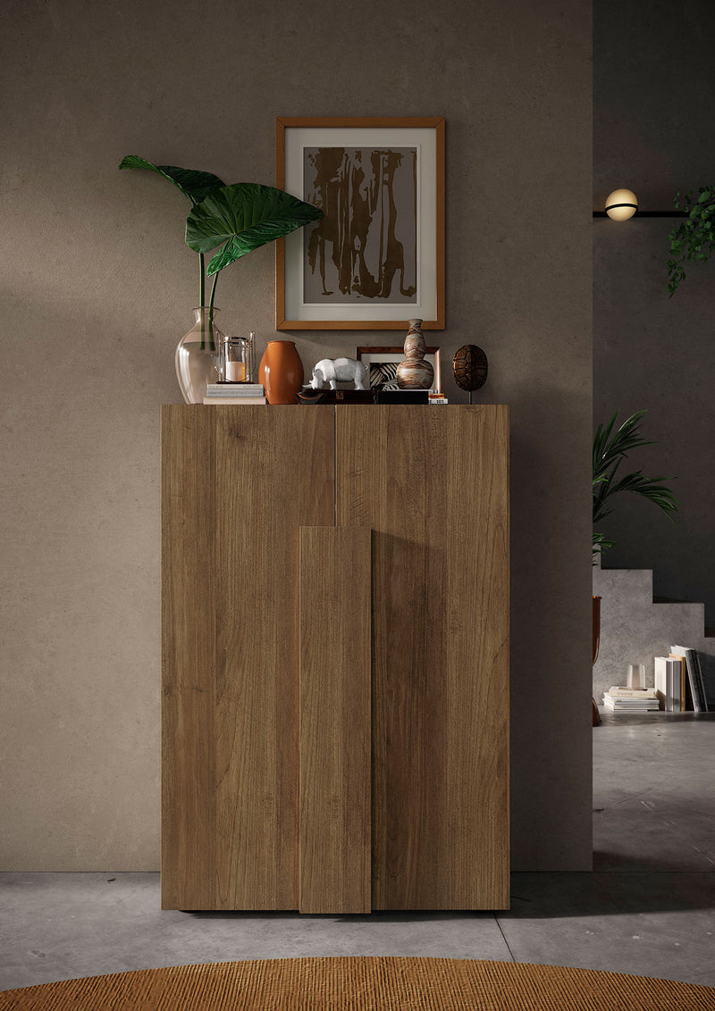 mobile 2 ante da ingresso soggiorno con vani interni in legno rovere
