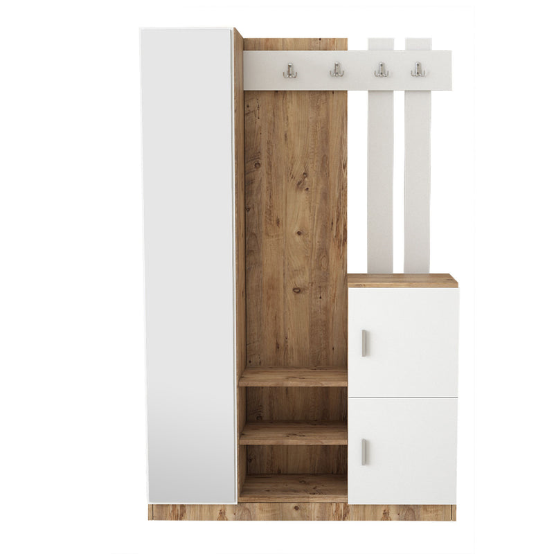 Mobile ingresso moderno con anta a specchio e appendiabiti cm 114x38x180h- vari colori
