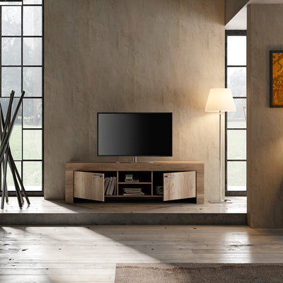 Ernesto - Mobile living porta tv basso in legno naturale cm 180x43x53h - vari colori