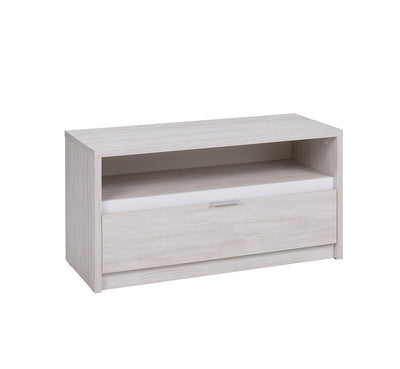 mobile porta tv da cm 90 in legno oak white e bianco lucido