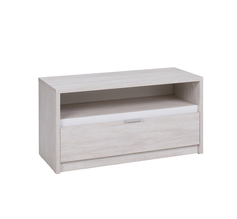 mobile porta tv da cm 90 in legno oak white e bianco lucido