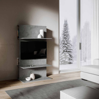 Ilvo - Mobile porta tv con ripiani in legno per soggiorno cm 100x50x170h - vari colori