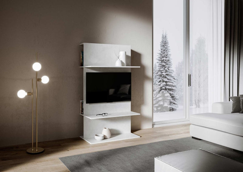 Ilvo - Mobile porta tv con ripiani in legno per soggiorno cm 100x50x170h - vari colori