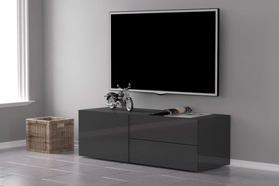 Tirello - Mobile porta tv moderno in legno 1 anta  e 2 cassetti cm 110x40x35h - vari colori