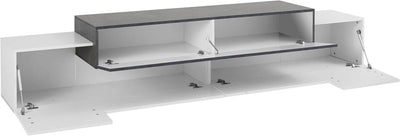 Dieresi - Mobile porta tv in legno colore bianco lucido 3 ante cm 240x45x51h - vari colori