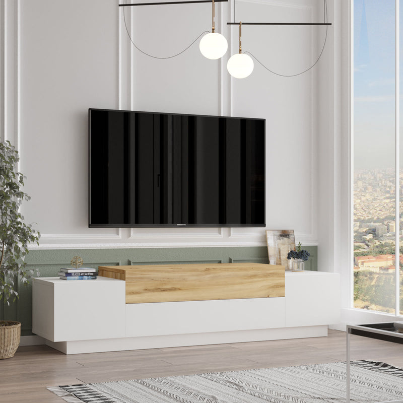 Mobile porta tv design con 4 ante a ribalta effetto stone cm 160x37x39h - vari colori