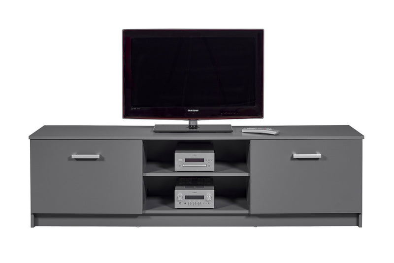 Roderic - Mobile living porta tv moderno in legno colore grigio cm 180x40x50h