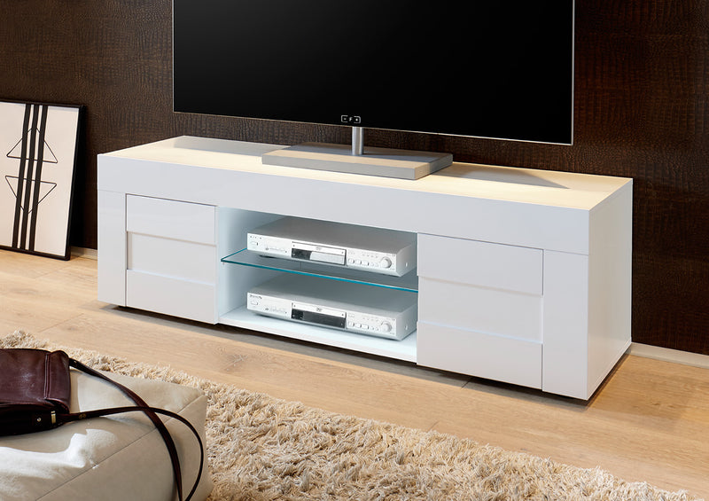 mobile basso porta tv piccolo bianco
