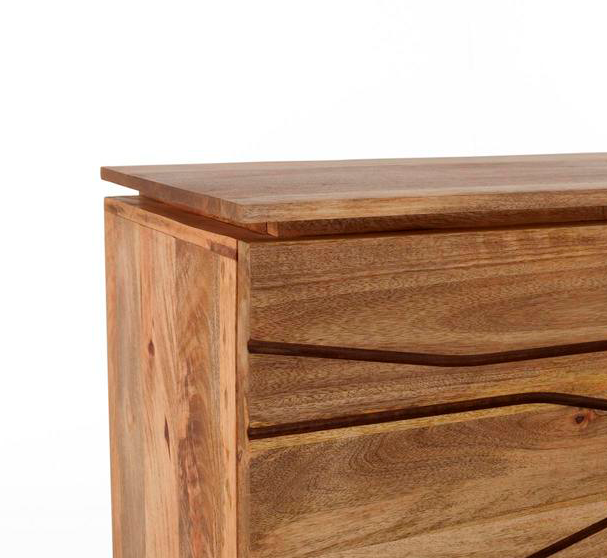 Madia moderna in legno massello di mango con 4 ante cm 45x177x75h