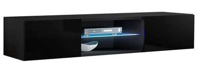 mobile porta tv colore nero con luci a led