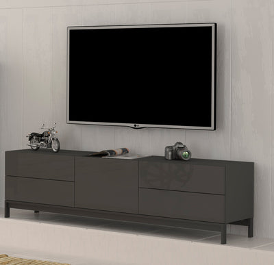 Criandro - Mobile porta tv moderno base con piedini in legno 2 cassetti e anta cm 170x40x47h - vari colori