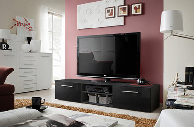 Mobile porta tv moderno con vani centrali e ante laterali - vari colori