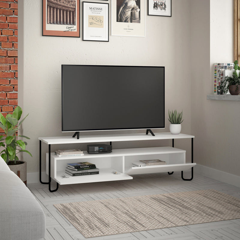 Mobile per televisore moderno 2 ante a ribalta in legno cm 150x42x45h - vari colori