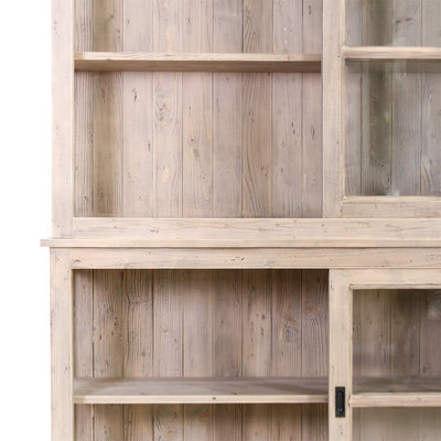 Mobile vetrina country in legno di abete massello cm 150X40X220h