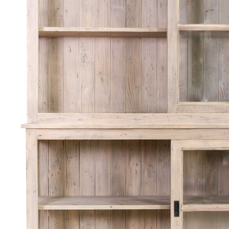 Mobile vetrina country in legno di abete massello cm 150X40X220h