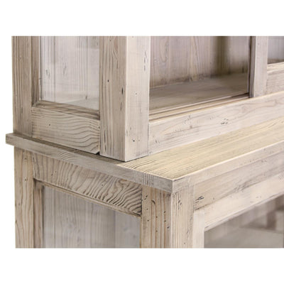 Mobile vetrina country in legno di abete massello cm 150X40X220h