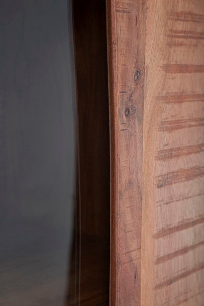 Mobile vetrina in legno di acacia con 2 ante vetrate stile industriale cm 100x40x185h