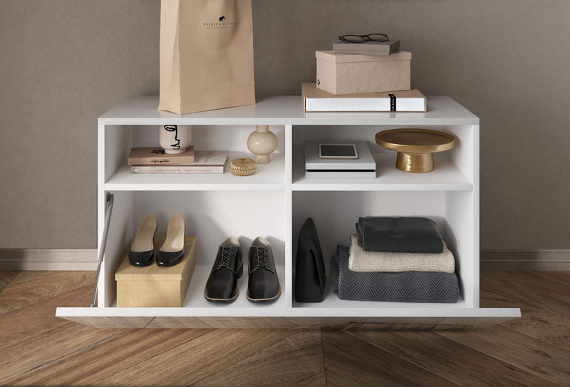 Policandro - Mobiletto basso per ingresso bianco lucido con specchi cm 91x35x59h