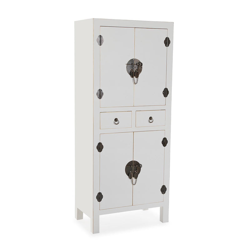 mobiletto living due cassetti e ante in legno biaco bordino colore oro