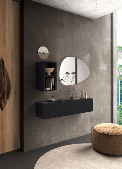 Jarrol - Mobile set ingresso moderno con pensile orizzontale e vani a giorno - vari colori