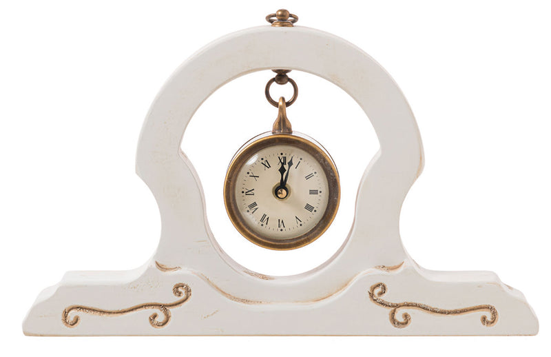 Orologio pendolo da appoggio in legno e ottone stile vintage cm 35x4x22h