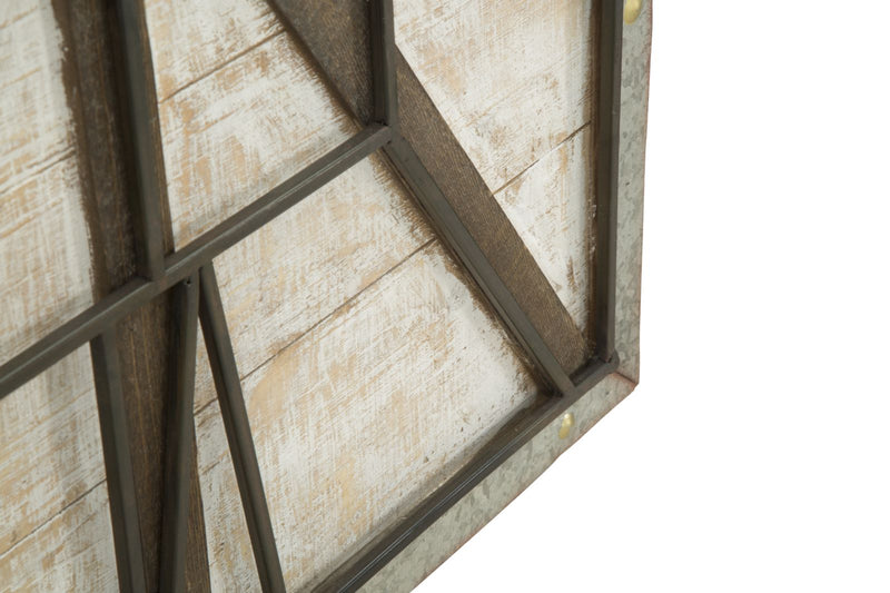 Orologio da muro rettangolare in ferro e legno stile industrial country cm 60x4x89h