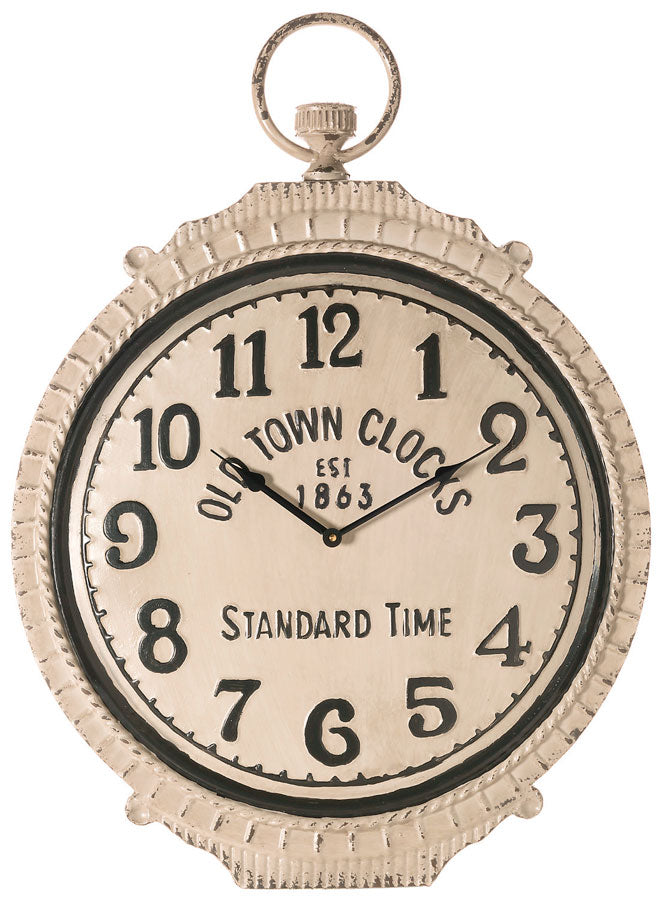Orologio da muro in ferro colore naturale stile vintage cm 56x8x77h