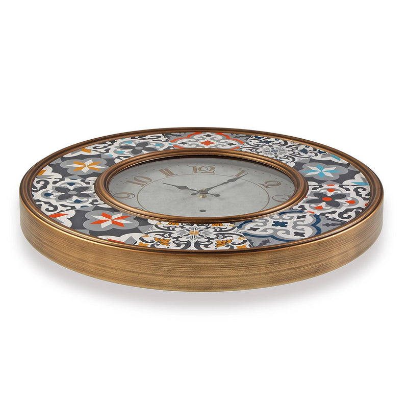 Orologio design da parete rotondo cornice in metallo fantasia cm Ø 60x6