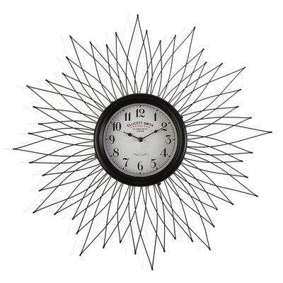 Orologio decorativo da parete tondo in metallo colore nero cm Ø 68x6