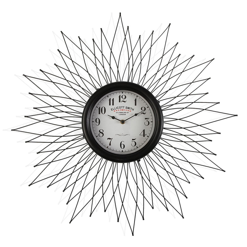 Orologio decorativo da parete tondo in metallo colore nero cm Ø 68x6
