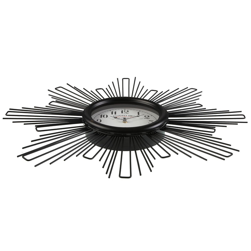 Orologio tondo da parete design moderno in metallo nero cm Ø 68x6