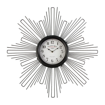 Orologio tondo da parete design moderno in metallo nero cm Ø 68x6