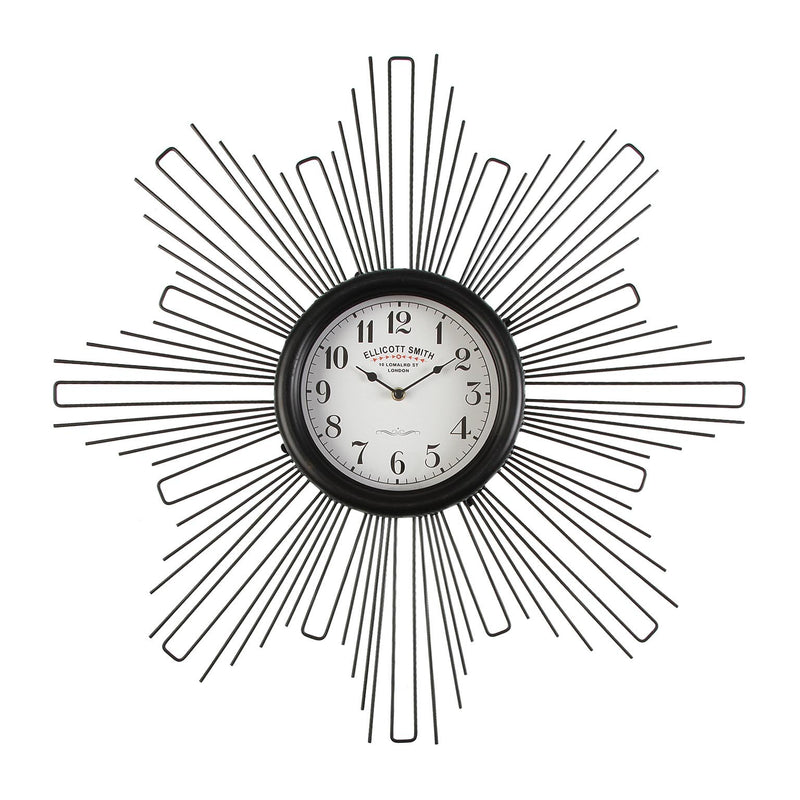 Orologio tondo da parete design moderno in metallo nero cm Ø 68x6