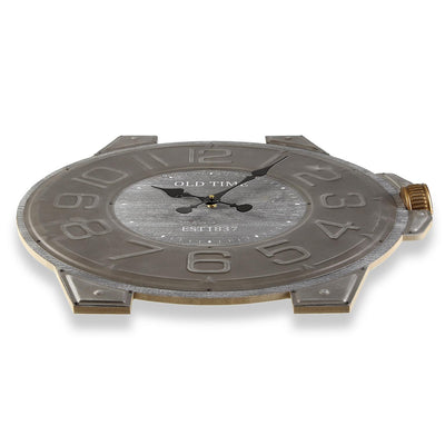 Orologio da parete moderno in legno e metallo cm 58x4x60h