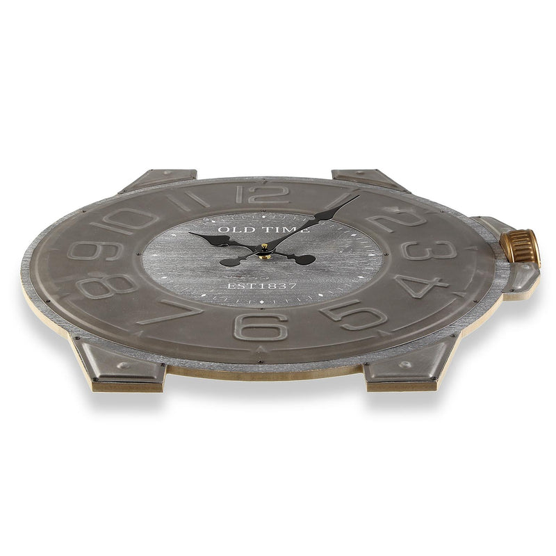 Orologio da parete moderno in legno e metallo cm 58x4x60h