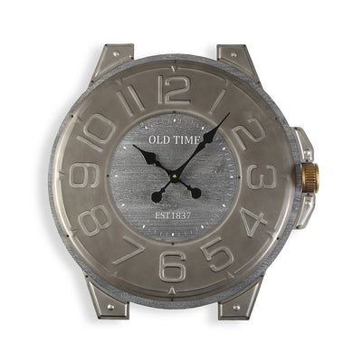 Orologio da parete moderno in legno e metallo cm 58x4x60h