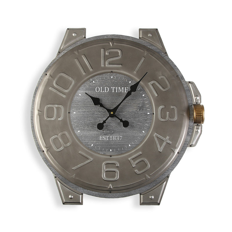 Orologio da parete moderno in legno e metallo cm 58x4x60h