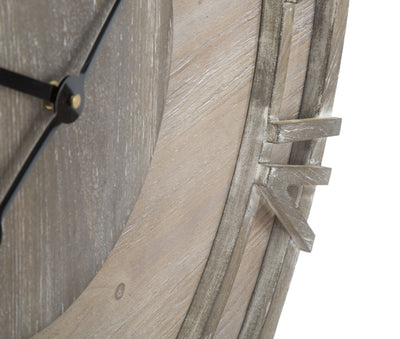 Orologio country da parete rotondo in legno cm Ø 80X4