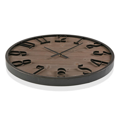 Orologio stile industriale in legno e metallo per salotto soggiorno cm Ø 60x5