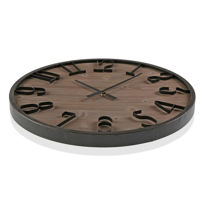 Orologio stile industriale in legno e metallo per salotto soggiorno cm Ø 60x5