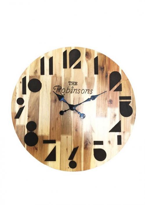 Orologio da muro rotondo quadrante in legno finitura naturale cm Ø 70x3
