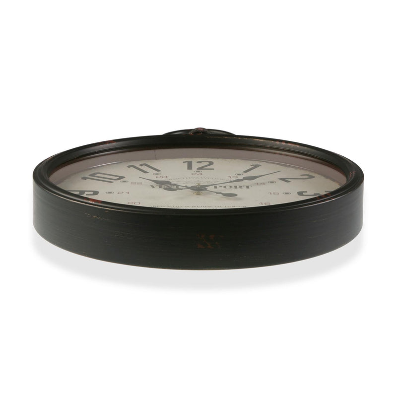 Orologio tondo da muro in metallo stile vintage cm 44x7x60h