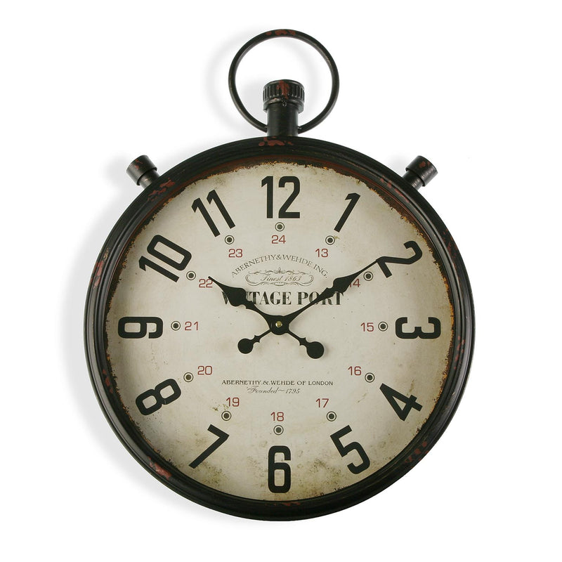 Orologio tondo da muro in metallo stile vintage cm 44x7x60h