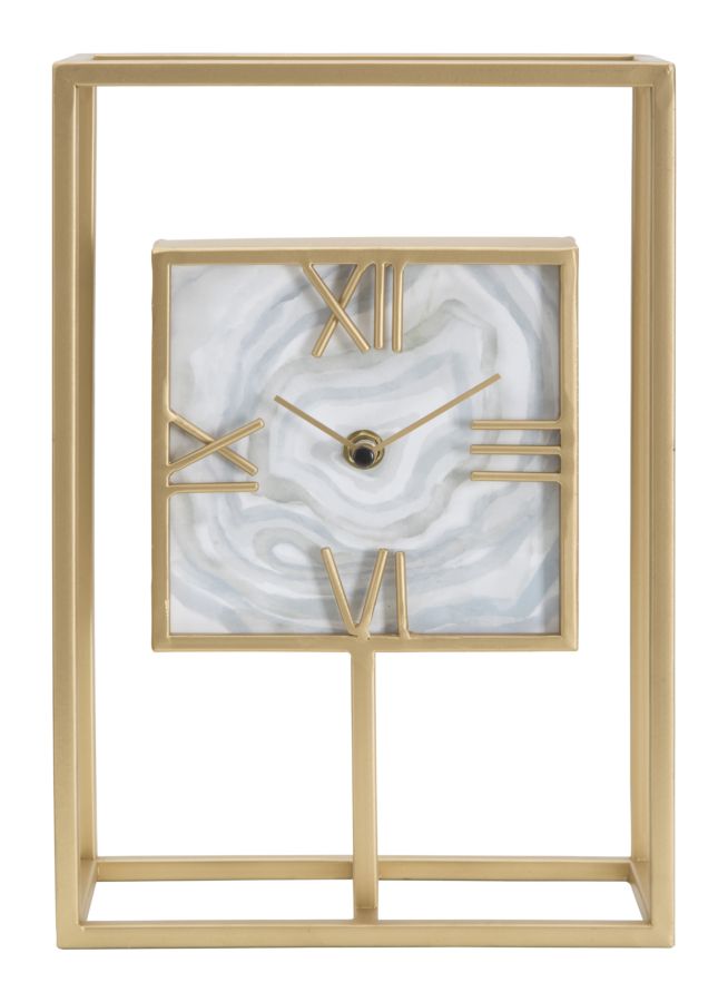 Orologio da tavolo rettangolare moderno in metallo colore oro cm 20x8x30h