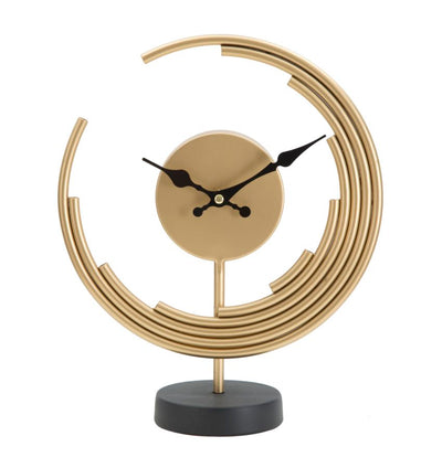Orologio moderno da tavolo in metallo colore oro cm 25x10x30h